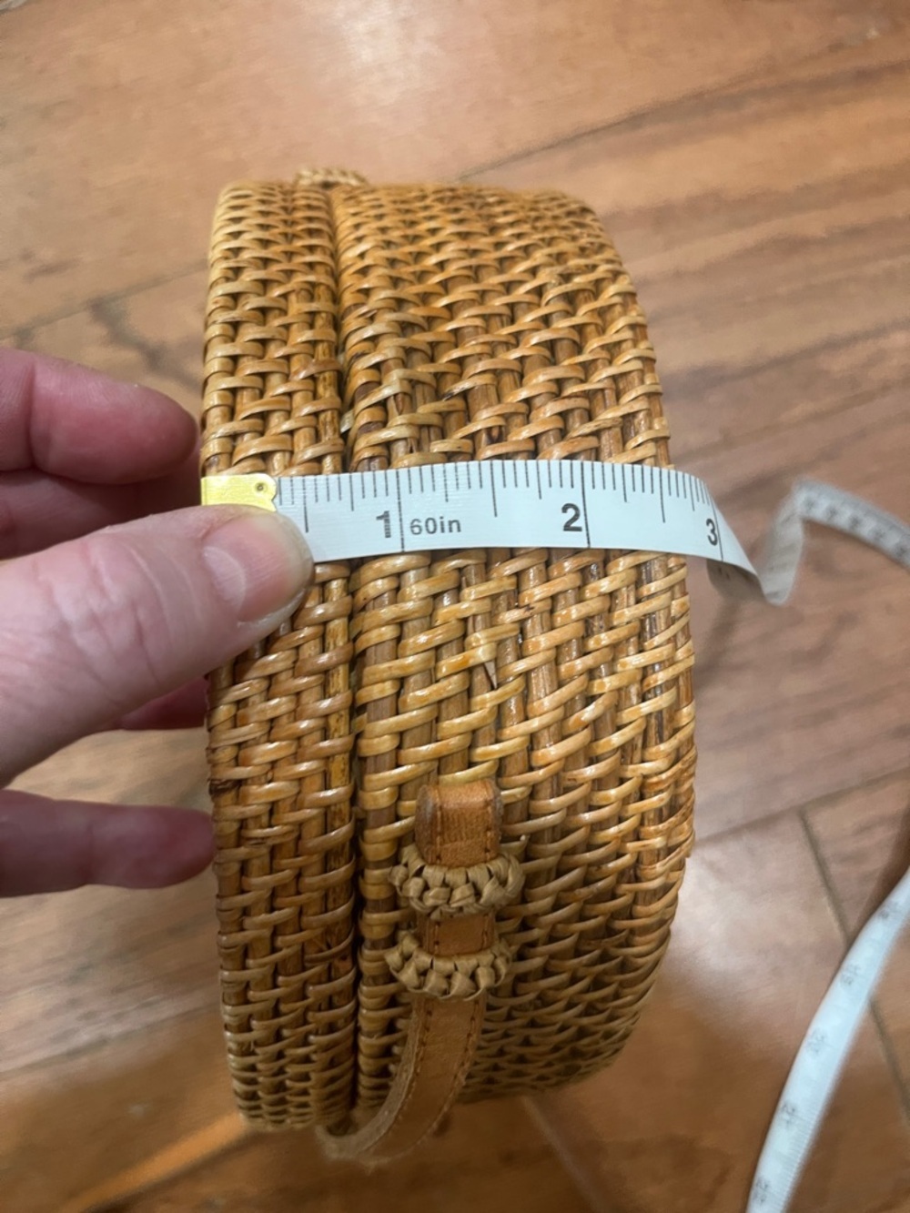 Round Rattan Crossbody Bag - Picture 8 of 10